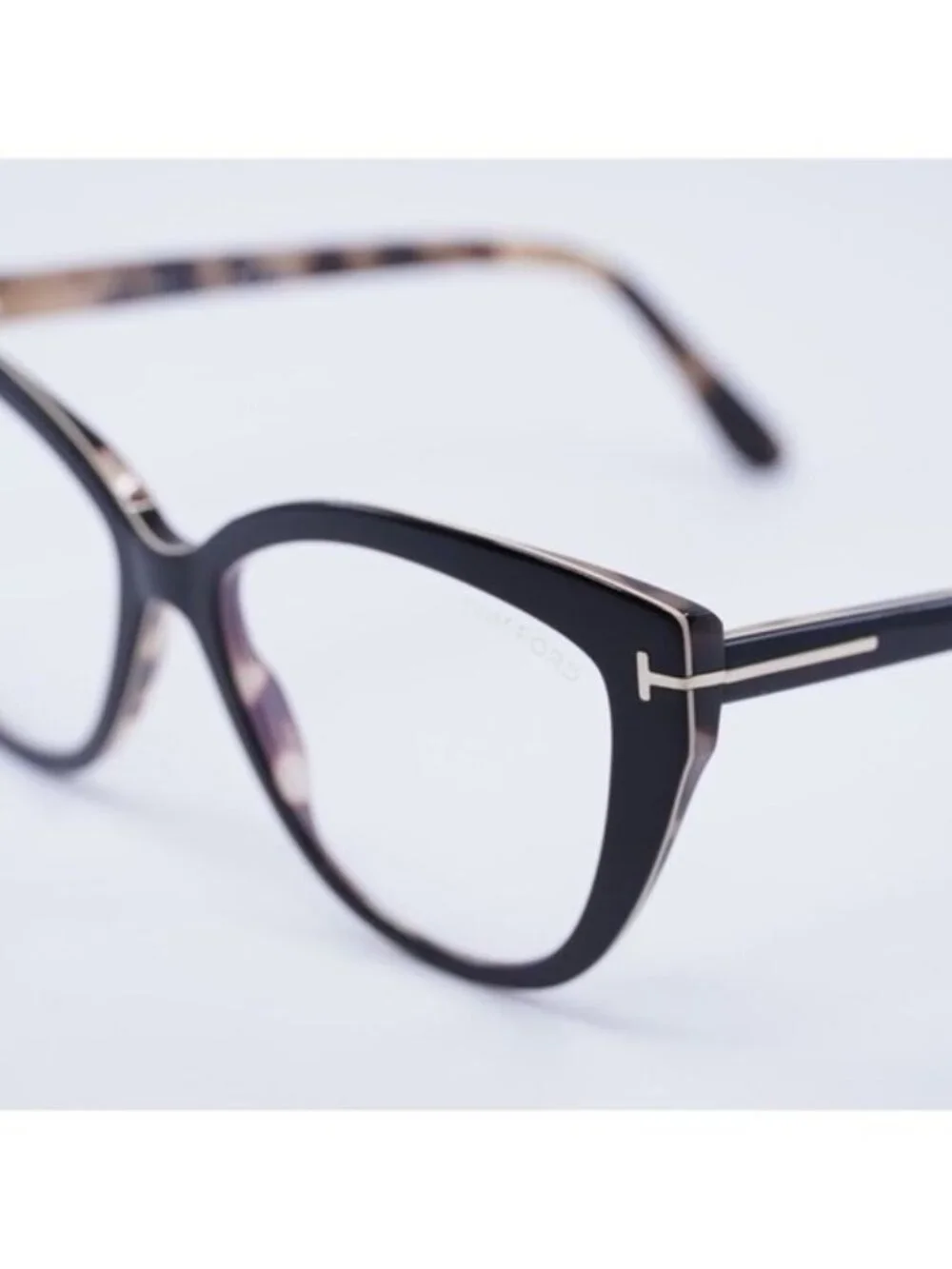 Tom Ford FT5673-B 005 Eyeglasses Black 54mm Cat Eye Frame, Blue Light Block